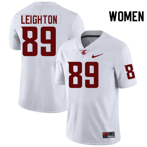 Women #89 Luke Leighton Washington State Cougars College Football Jerseys Stitched-White